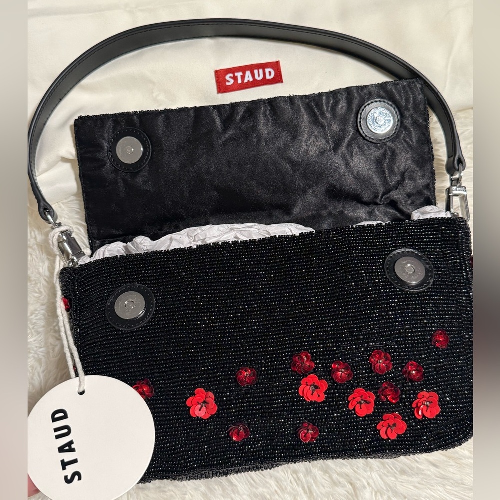 Staud Timmy Floral Beaded Shoulder Bag - Picture 3 of 6